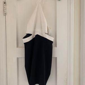 Aidan Mattox Black & White with side cut outs - SHORT - cocktail dress.
